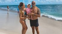 Juan Sebastián Verón disfrutó de Miami junto a Valentina Martin y su hija Mila