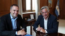 Manuel Adorni con Nicolás Pino de la SRA