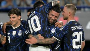 Lionel Messi y Nicolás Otamendi