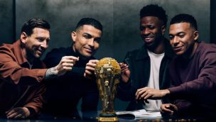 Lionel Messi, Cristiano Ronaldo, Kylian Mbappé y Vinicius Jr.