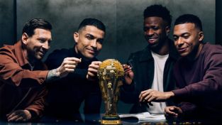 Lionel Messi, Cristiano Ronaldo, Kylian Mbappé y Vinicius Jr.