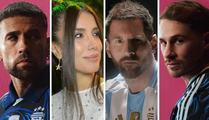Nicolás Otamendi, Andrea Rincón, Lionel Messi, Alexis Mac Allister