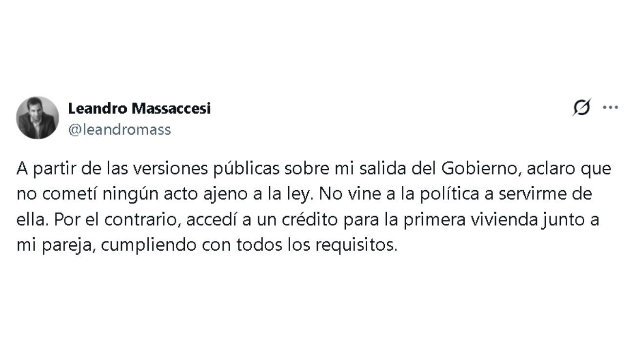 Los posteos de Leandro Massaccesi luego de que Pettovello le pidiera la renuncia en Capital Humano por su préstamo en el BNA