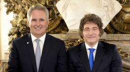 El canciller Pablo Quirno junto al presidente Javier Milei