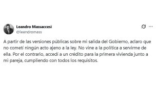Los posteos de Leandro Massaccesi luego de que Pettovello le pidiera la renuncia en Capital Humano por su préstamo en el BNA
