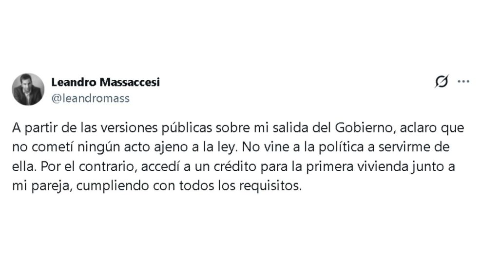Los posteos de Leandro Massaccesi luego de que Pettovello le pidiera la renuncia en Capital Humano por su préstamo en el BNA