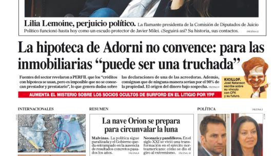 La tapa del Diario PERFIL del domingo 5 de abril de 2026