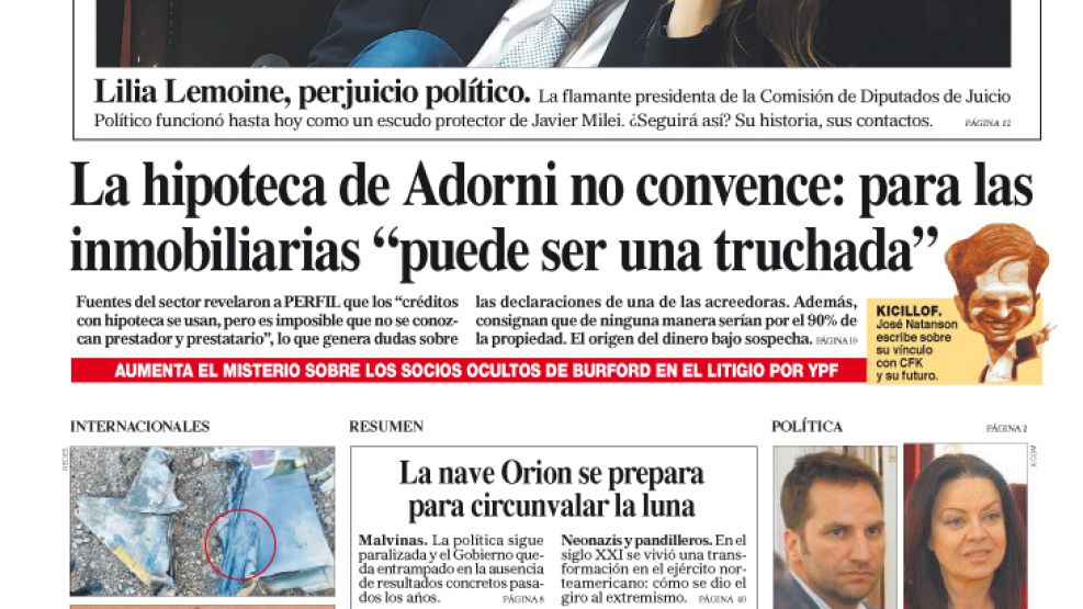 La tapa del Diario PERFIL del domingo 5 de abril de 2026