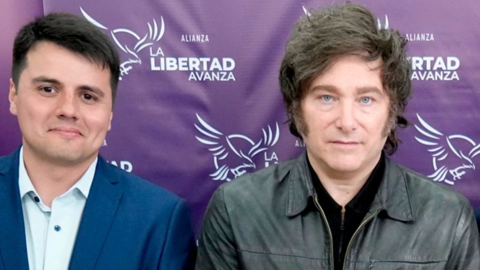 Javier Milei y Juan Cruz Godoy