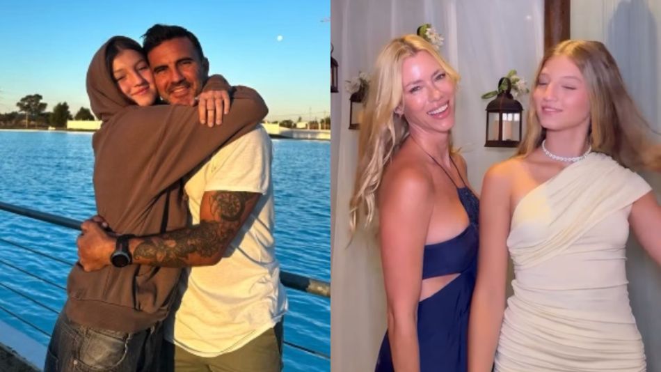 Allegra Cubero, Fabián Cubero y Nicole Neumann