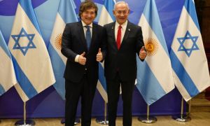 Javier Milei junto a Benjamín Netanyahu