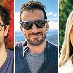 Hernán Boveri y "Fini" Lanusse están acusados de organizar reuniones donde suministraban anestésicos para inducir “viajes peligrosos”. Alejandro Zalazar (centro) murió por sobredosis de propofol. | Foto:cedoc