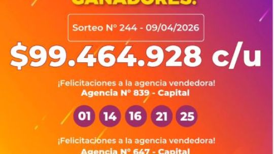 La Poceada Correntina: dos ganadores de Capital se llevaron $99 millones cada uno