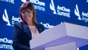 La senadora Patricia Bullrich en el encuentro de la Cámara de Comercio de Estados Unidos en la Argentina, AmCham Summit 2026