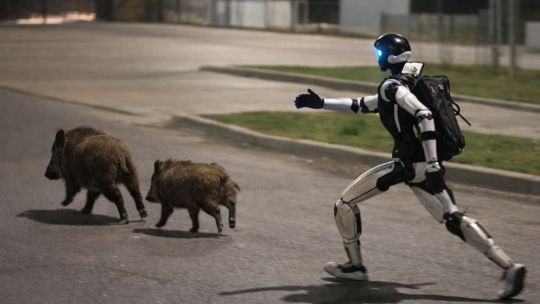 De la ciencia ficción a la calle: un robot humanoide persiguió jabalíes en Varsovia y se volvió viral