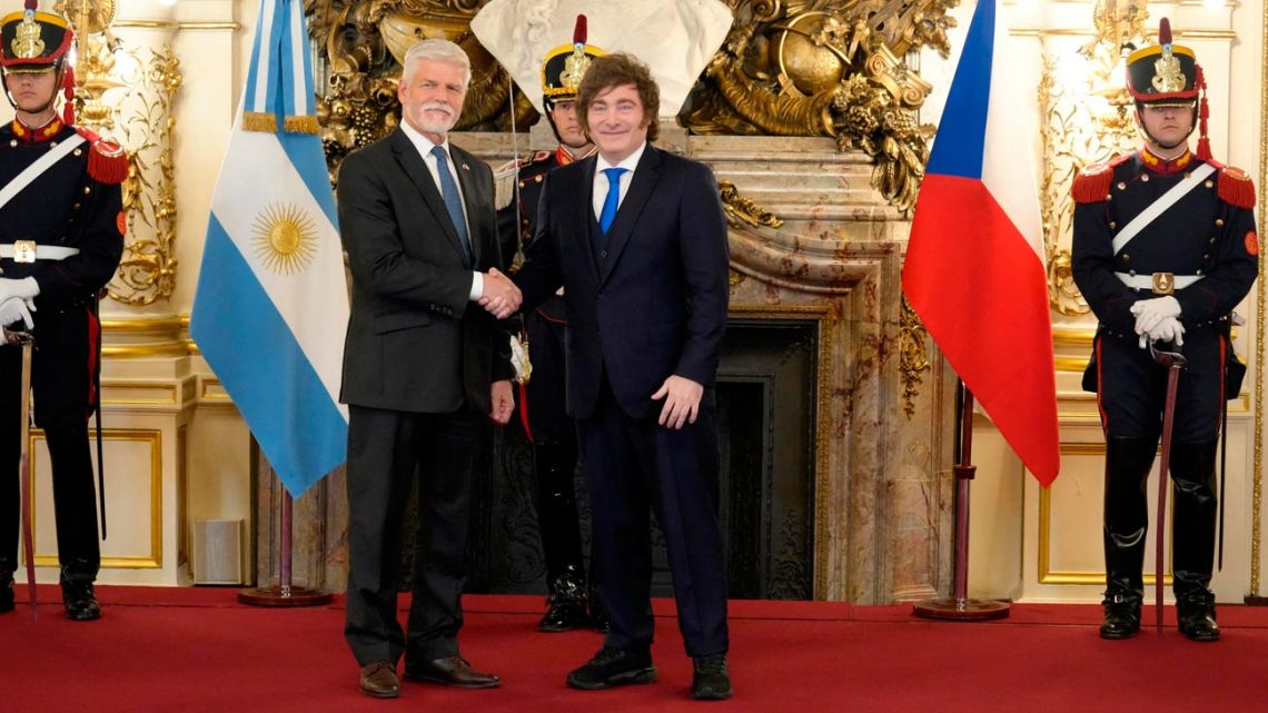 Milei hosts Czech President Petr Pavel at Casa Rosada