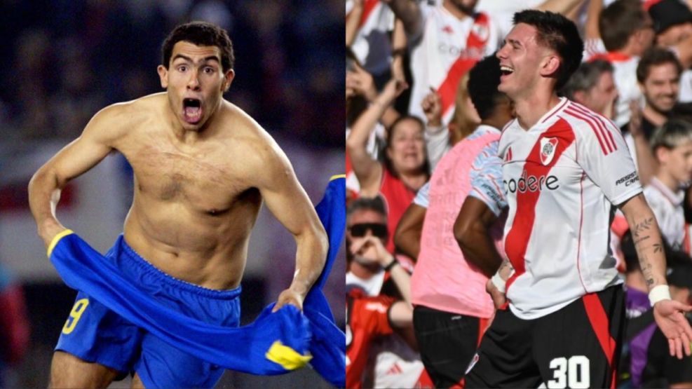 Carlos Tevez y Franco Mastantuono