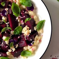 Remolachas a la Sal con Ricota Marinada & Albahaca