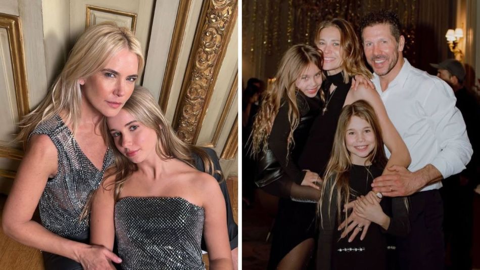 Valeria Mazza, Tania Gravier, Valentina Simeone y su familia