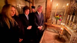 Javier Milei rindió homenaje al papa Francisco en el Santo Sepulcro