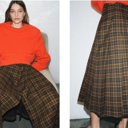 Falda y swater tendencias de moda 2026 Zara