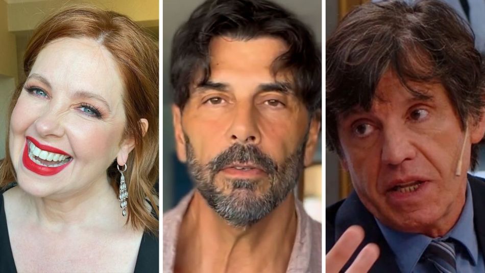 Andrea del Boca, Juan Darthés y Ricardo Biasotti