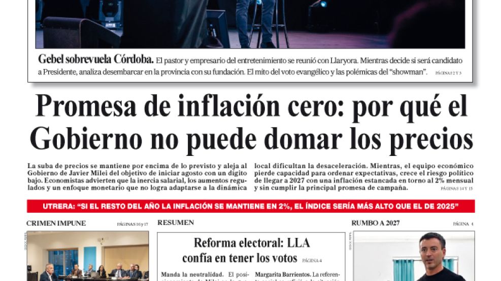 La tapa del Diario PERFIL del domingo 26 de abril de 2026