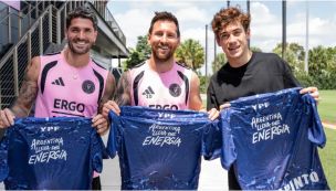 Rodrigo De Paul, Lionel Messi y Franco Colapinto.