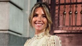 A días de ser mamá, María Belén Ludueña deslumbró en el Malba: taco aguja y look total black