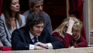 Javier y Karina Milei en el Congreso