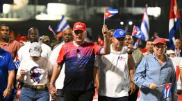 El presidente de Cuba, Miguel Díaz-Canel, en la marcha del Primero de Mayo de 2026 en La Habana