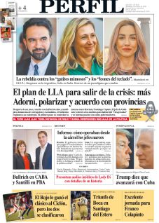 La tapa del Diario PERFIL del domingo 3 de mayo de 2026