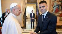 Lautaro Martínez y el Papa León XIV