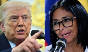 Donald Trump y Delcy Rodríguez 12052026