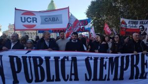 UCR. Ferrer se mostró con Chiarella en la marcha federal universitaria en CABA