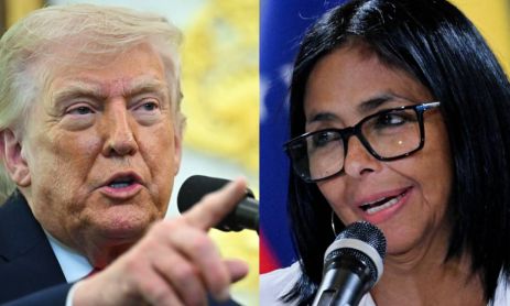 Donald Trump y Delcy Rodríguez 12052026