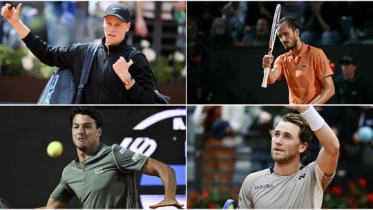 Sinner vs. Medvedev y Darderi vs. Ruud: se definen los finalistas del Masters 1000 de Roma
