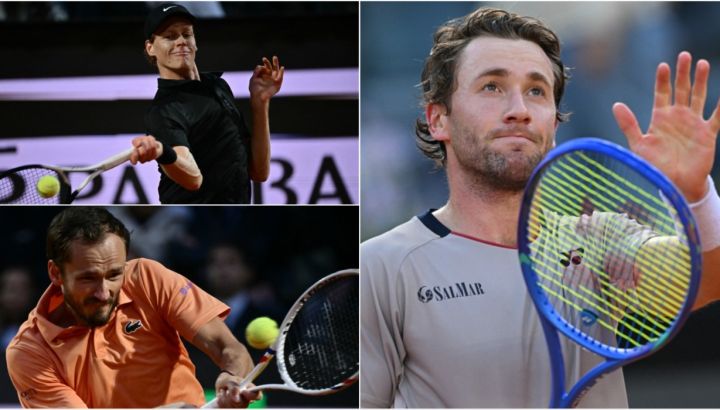 Jannik Sinner, Daniil Medvedev y Casper Ruud