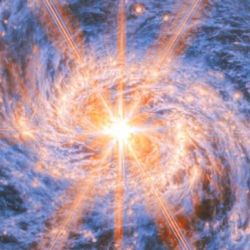 La Galaxia del Calamar está ubicada a unos 45.000.000 de años luz de la Tierra, en la constelación de la Ballena
