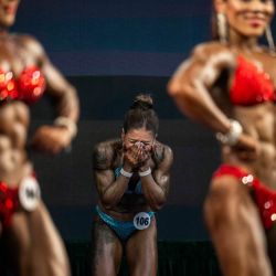 Un culturista reacciona tras ganar una competición en el XX Campeonato del Sudeste Asiático 2026 en el Centro de Convenciones de Myanmar en Yangon. | Foto:Sai Aung Main / AFP