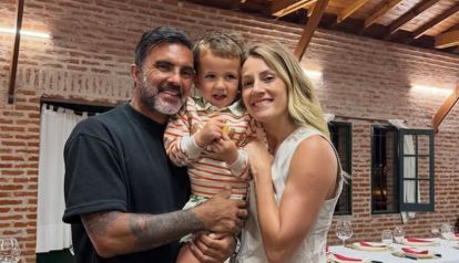 Mica Viciconte, Fabián Cubero y su hijo Luca