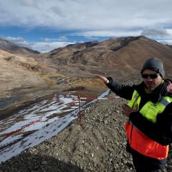 Jorge Luis Montaña, 41, Geologist, explains the Los Azules Copper Mining Project in the Andes mountain range in Calingasta, San Juan province, Argentina, on April 21, 2026. 
