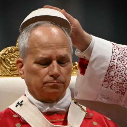 El papa León XIV oficia una misa el día de Pentecostés en la basílica de San Pedro en el Vaticano. | Foto:Andreas Solaro / AFP