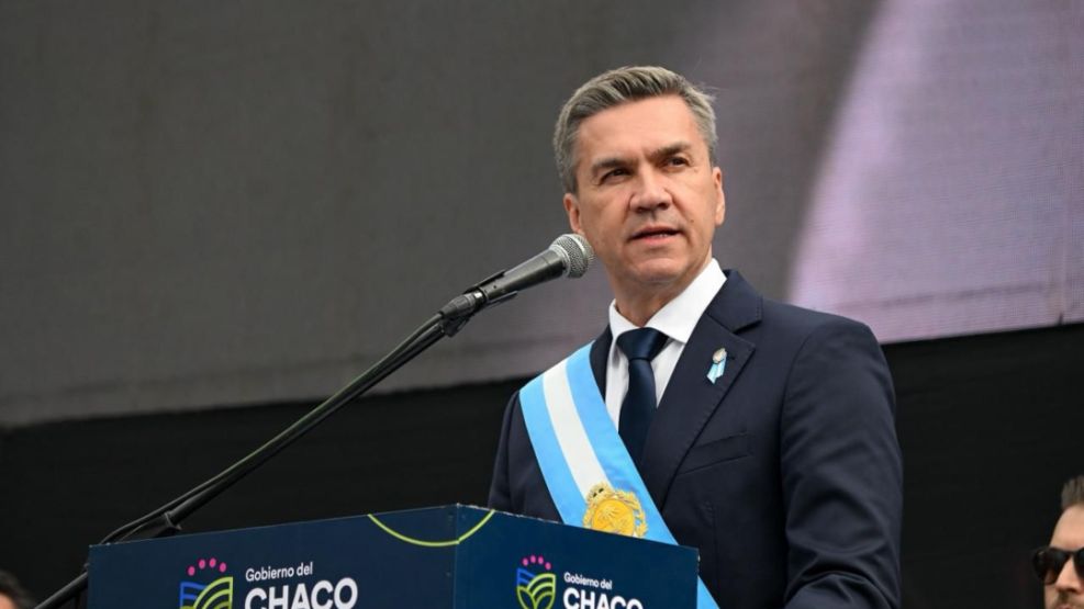 Leandro Zdero durante el acto por el 25 de Mayo