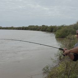 El río Utis, un curso de agua muy frecuentado por aficionados santiagueños y visitantes de provincias vecinas que buscan jornadas de variada y dorados en ambientes todavía poco explorados por el turismo masivo. Aunque no dio buenos dorados en esta ocasión, suele tenerlos. 
