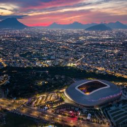 Imagen tomada con un dron del Estadio Monterrey, en Guadalupe, en el estado de Nuevo León, México. | Foto:Xinhua/Li Muzi
