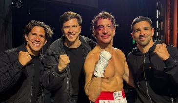 Giuliano, Gianluca y Giovanni Simeone con Nico Vázquez