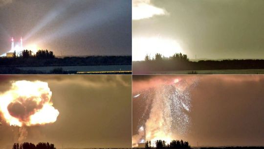 Video: la impactante explosión de un cohete de Blue Origin en la plataforma de lanzamiento durante prueba