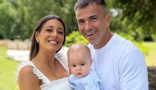Sol Pérez junto a su hijo Marco y Guido Mazzoni