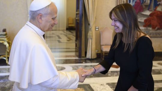 Pettovello fue recibida por el papa León XIV en el Vaticano